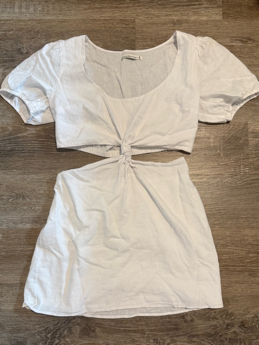Abercrombie & Fitch White Knot-Front Mini Skirt